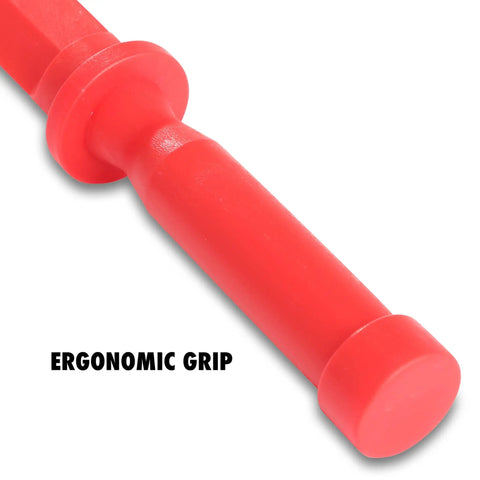 Ergonomic grip of the 4 Piece Plastic Scraper Set For Trim Gaskets And Wheel Weight Removal Non Marring Pry Bars