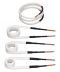 Beefed Up Induction Heater Kit With Flexible Brass Core Coils, showing four coiled brass-core induction coils for car repair and heat treatment