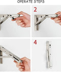 Steps to operate Heavy Duty Rock Solid Folding Wall Mount Shelf Brackets Crafted From Premium Stainless Steel With A Durable Matte Black Coating.