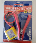 12-24V Anti Zap Vehicle Electronics Protector packaging with red clips and yellow box for voltage protection.