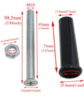 Revolving Trailer Jack Handle Lathe Crank Grip M10 Threaded Handwheel With Nuts 2 Pack, black Bakelite handle, metal bolt, nut.