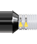 Close-up of Clear 4 Inch PVC Dust Collection Hose 10 Feet Vacuum Hose For Woodworking with connectors and clamps.
