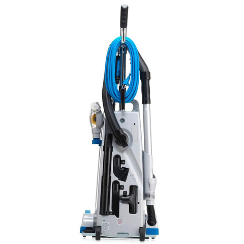 Pro Global Industrial Commercial Upright Vacuum Cleaner Gray, 14 Inch Cleaning Path With Deodorizing Hepa Filter Led Headlight And Adjustable Height For Carpets Or Hard Floors Includes Replacement Bag