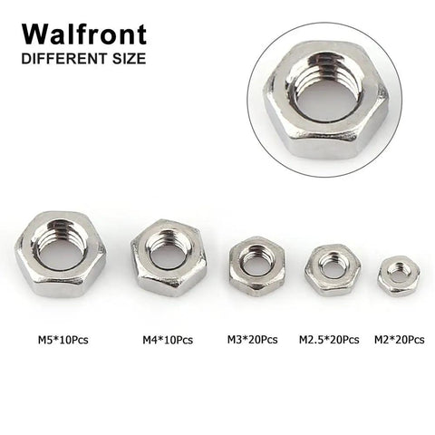 160 Pieces Stainless Steel SS304 Pan Head Screws And Nuts Kit M2 To M5 Fasteners, various nut sizes displayed.