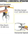 Vertical and horizontal operation of Heavy Duty 15 Ton Hydraulic Wheel Bearing Puller With Adjustable Three Jaw Grips.