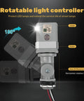Dusk To Dawn Photocell Sensor for Outdoor Lighting 2 Pack with rotatable axis, shown in an adjustable installation view