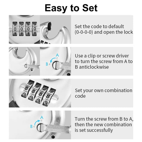 Keyless 4 Digit Combination Padlock With Hardened Steel Shackle Weatherproof Heavy Duty Lock For Sheds Gym Lockers Storage Units Gates And Fences That Keeps Your Gear Safe And Secure