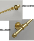 Heavy Duty Wrought Iron Wall Mount Grab Rail Kit For Indoor Outdoor Stair Safety Support Rustproof Banister Handle showing gold finish.