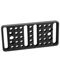 Super Solid Anodized Aluminum Cheese Plate Mounting Platform providing hella versatile quarter inch and three eighth screw threads for sweet Vesa camera video rig setups, 108mm length.