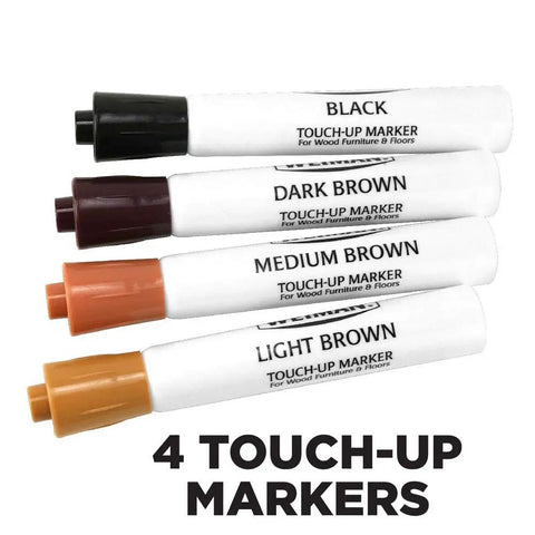 Wood Floor And Furniture Scratch Repair Kit With 4 Filler Sticks And 4 Touch Up Markers To Fix Scratches Chips And Dings Blend Colors