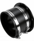 Upgraded 4 Inch Magnetic Dust Collection Connector With Rubber Cuff Adapter For Woodworking Shop Vacuum Hoses, black metal with clamps.