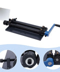 Sheet Metal Bead Roller Machine with 12 Inch Gear Drive, black steel construction, manual crank, includes 6 Dies Set for auto fabrication.