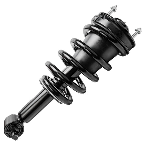 2 Front Replacement Struts With Coil Springs For Chevy GMC Silverado Sierra Yukon XL Suburban 1500 Tahoe Escalade ESV EXT Ready To Install Strut Assemblies Excluding Electronic Suspension close-up