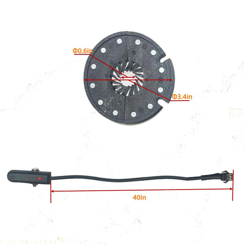 Pedal Assist Sensor For Electric Bicycle With 12 Magnet PAS System Left Crank Mount Dual Hall Sensors For Killer Cadence And Smooth Electric Help Easy Setup And Parameter Adjustments