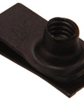 M6 Metric Extruded U Nuts 20 Pack Gray Low Profile Speed Nuts on flat surface, showing threaded section for quick installation.