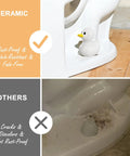 2 Pack Ceramic White Duck Toilet Bolt Covers With 4 Round Cap Washers Adorable Bathroom Decor Easy Tool Free Install comparison