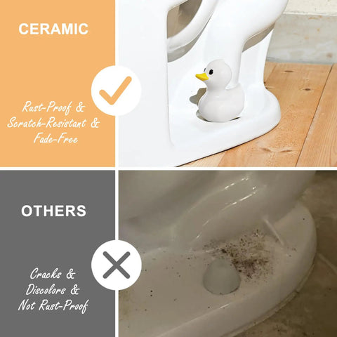 2 Pack Ceramic White Duck Toilet Bolt Covers With 4 Round Cap Washers Adorable Bathroom Decor Easy Tool Free Install comparison