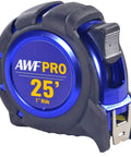 Hella Precise Laser Distance Measuring Kit With Slick Carry Case For Jobsite Tasks including a compact 25' tape measure in blue.