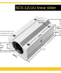 Kick Ass Linear Motion Bearing Block Two Pack Fits 8Mm And 12Mm Shafts For Cnc Routers And 3D Printers with dimensions and specifications.