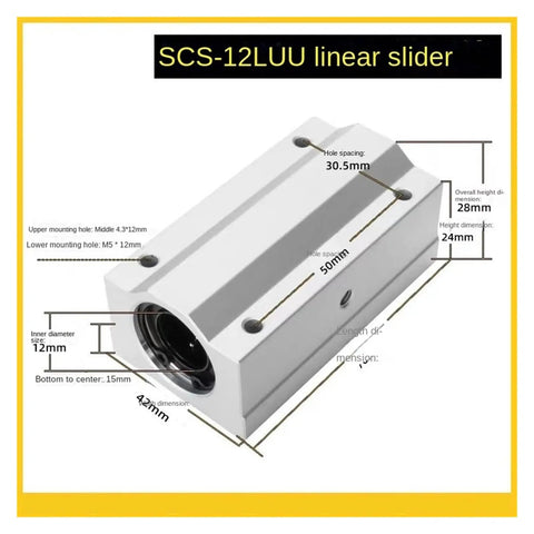 Kick Ass Linear Motion Bearing Block Two Pack Fits 8Mm And 12Mm Shafts For Cnc Routers And 3D Printers with dimensions and specifications.