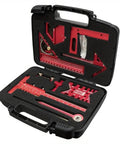 Woodworking Measuring And Scribing Tool Set 9 Piece Precision Kit for Carpentry and DIY Projects with aluminum tools in storage box