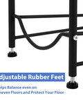 Close-up of adjustable rubber feet on Beefy 5 Tier Detachable Water Bottle Holder for 5 Gallon Jugs Adjustable Horizontal or Tilt Storage Rack