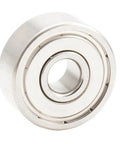 624 ZZ Bearings 10 Pack Flanged Industrial Motor Parts, Heavy Duty High Speed Silent Operation, Precision ABEC-9 4x13x5mm Sealed Unit For Hot Mods close-up view of a sealed bearing.