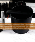 5 Inch Coffee Knock Box With Longer Detachable Knocking Rod Shock Absorbent Durable Non Slip Base on counter
