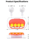 Window Hummingbird Feeder With Dual Suction Cups 4 Feeding Ports Easy To Clean And Refill Clear Plastic Hummingbird Feeder For Garden Ideal Gift 10Oz showing dimensions