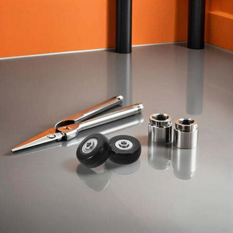 Premium Suitcase Wheels Repair Kit Full Sets With Precision Roller Bearings For Super Easy DIY Fixes And Durable Rubber Metal Build Ensuring Smooth Silent Rolls On All Trolleys And Luggage Bags Enjoy Zero Hassles On The Road For Every Trip, repair tools and wheels