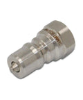 Heavy Duty 1/4 Inch Npt Iso 7241 B Series Stainless Steel Quick Disconnect Hydraulic Coupling Set with a shiny stainless steel finish.