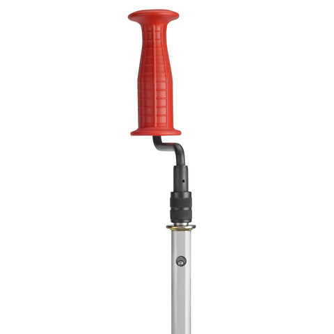 Hybrid Urinal And Shower Drain Auger With K-1 Cutter Head for sinks and urinals, red handle and telescoping drain snake.