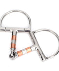 Stainless Steel Dee Bit Snaffle Horse Bit With Copper Roller for a smooth comfy ride and solid control, 5 inch mouth size