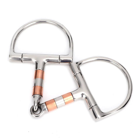 Stainless Steel Dee Bit Snaffle Horse Bit With Copper Roller for a smooth comfy ride and solid control, 5 inch mouth size