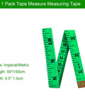 Green tape measure 59 inches long, 0.5 inches wide with metric and imperial units, part of Digital Vernier Caliper 0-6 Inch set.