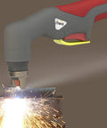 Plasma Cutting Consumables Kit For LTP5500D 40A-55A Plasma Cutter, torch cutting metal, sparks flying, close-up view