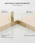 2.76 Inch Steel Right Angle Connector Bracket For 90 Degree Furniture Joints, shown reinforcing wood shelves for stability.