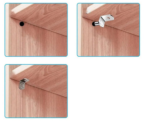 Heavy Duty Shelf Pegs With L Shaped Brackets And Nickel Plated Pins mounted on wood for strong closet pantry and garage storage