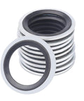 Stack of washers from AC Compressor Port Seal Washer Kit 45 Piece Gasket Set For Car AC Repairs With Bonded Seals And Assorted Washers
