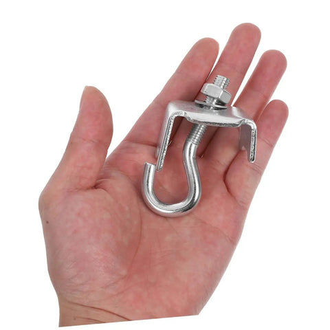 Killer Grip Six Piece Heavy Duty Girder Clamp Hooks For Beam Storage Versatile Shelving Brackets For Warehouse Organization Beefy Steel Hardware Built Like A Tank