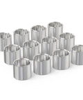 Beefy Heavy-Duty Stainless Steel Bushing Sleeve Set 12 Pieces 5/8 Inch Bore, 3/4 Inch Outer Diameter, 5/8 Inch Length Reducing Sleeve Spacer For M14 Screws Bolts And Rods, Corrosion Resistant, High Pressure, Leak Proof, Easy Install. stainless steel sleeves