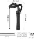 Dimensions of Matte Black Vessel Faucet With Ultra Wide Waterfall Spout High Flow Single Handle One Hole Deck Mount