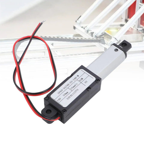 Sturdy Mini Linear Electric Actuator With Fast 15mm Second Speed And Aluminum Tube for robotics with wires visible.