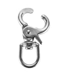 Front view of 2.65-inch stainless steel swivel trigger snap hook with oval loop