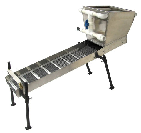Complete 48 Inch Highbanker Gold Mining Kit With 10 Inch Sluice Hopper Box Stand Hoses And Adapters For Prospectors Portable