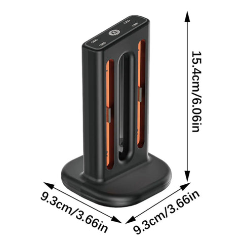 Controller Fast Charging Station With Touch Glow Lights For Nintendo Switch 2 Featuring 9 Color Breathing Modes Instant Status Tracking Quick Plug Play Gaming Rgb Vibe Dock with measurements.
