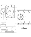 Heavy Duty Hollow Rotary Platform With Adjustable Belt Tension For 86 Stepper Motors To Nail Dead On Positioning - technical drawing dimensions