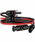 3 Ft 10 AWG Solar Extension Cable With Male And Female Connectors Waterproof Outdoor Solar Panel Cable Kit In Red And Black For Extending Your Solar System, Heavy Duty PE Jacket, Easy Plug And Play coiled in red and black