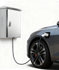 Tough As Nails Waterproof Stainless Steel EV Charger Cover Protects Tesla And Universal Wall Plugs From Weather, shown mounted.