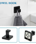 4 Piece Matte Black Bathroom Hardware Set Made From Thick SUS304 Stainless Towel Hook, rust resistant with seamless welds